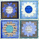 Flowered Card in Shades of Blue