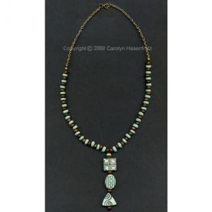 Aqua and brown necklace with style stones.