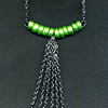 Necklace With Metallic Apple Green Beads made with PearlEx powder.
