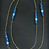 Necklace With Metallic Sapphire Blue Beads made with PearlEx powders.