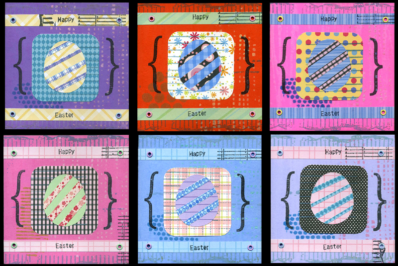 Easter cards in a variety of color schemes