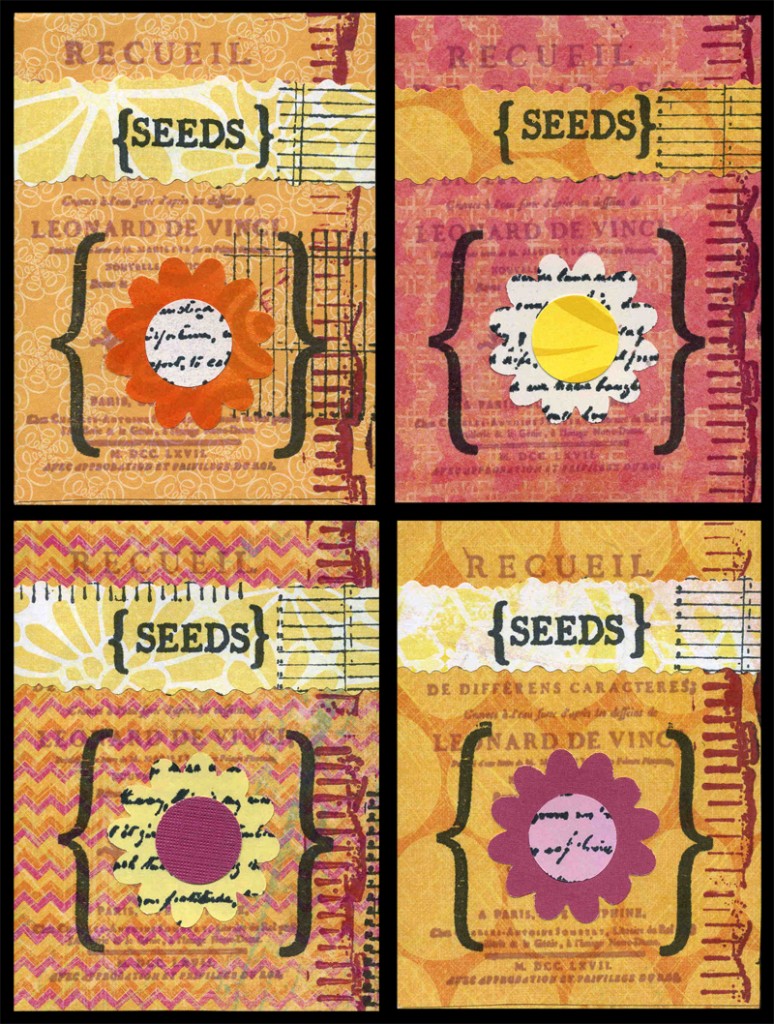 decorated paper seed packets