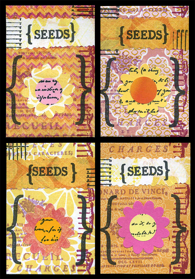 decorated paper seed packets