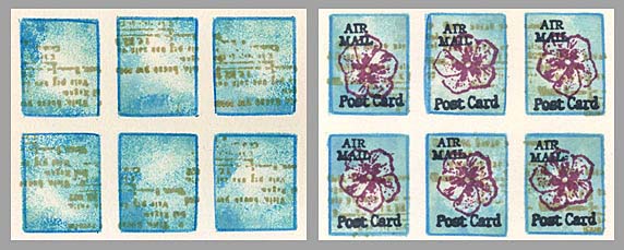faux postage with flowers