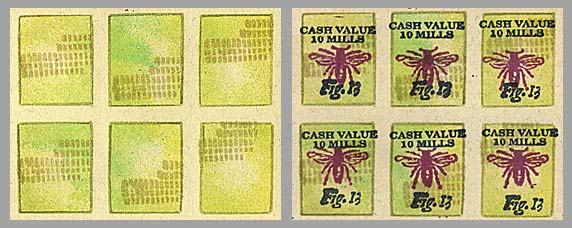 faux postage with bee