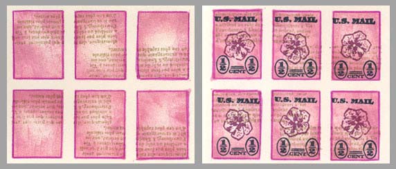 faux postage with flowers