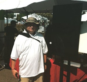 This is my work colleague Jason at our Displays that Pay booth at the Murmuration Festival on Sunday.