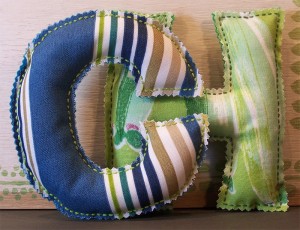 Kid's Hand Sewn Initial - samples by Carolyn Hasenfratz
