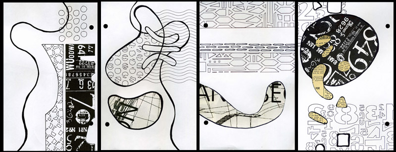 Make An Adult Coloring Book From Scrap Paper and Stencils - Carolyn