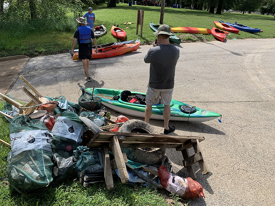 unloading the trash