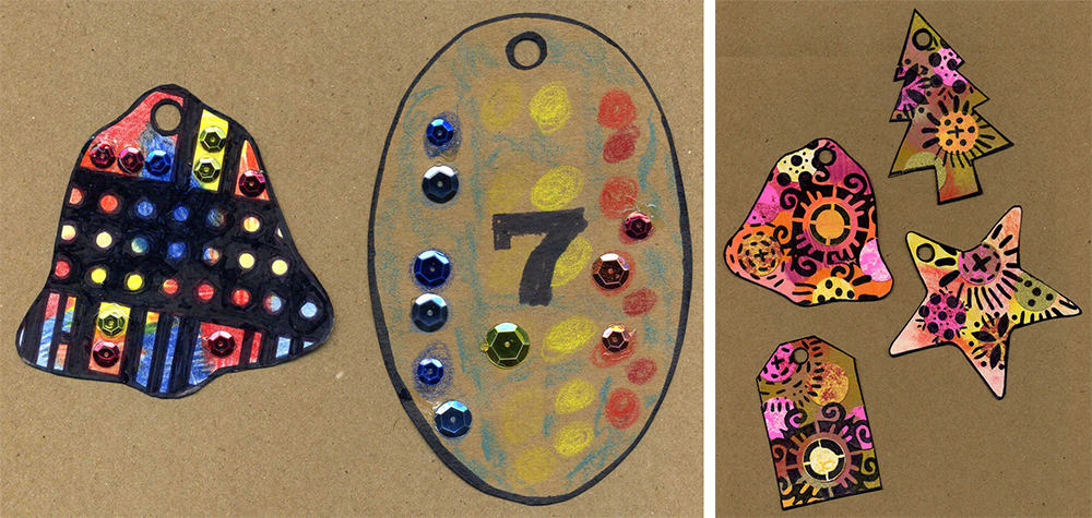 Embellishing with sequins and squeeze paint