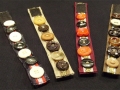 Button bracelets made of recycled bias tape, ribbon and buttons. Velcro closure.